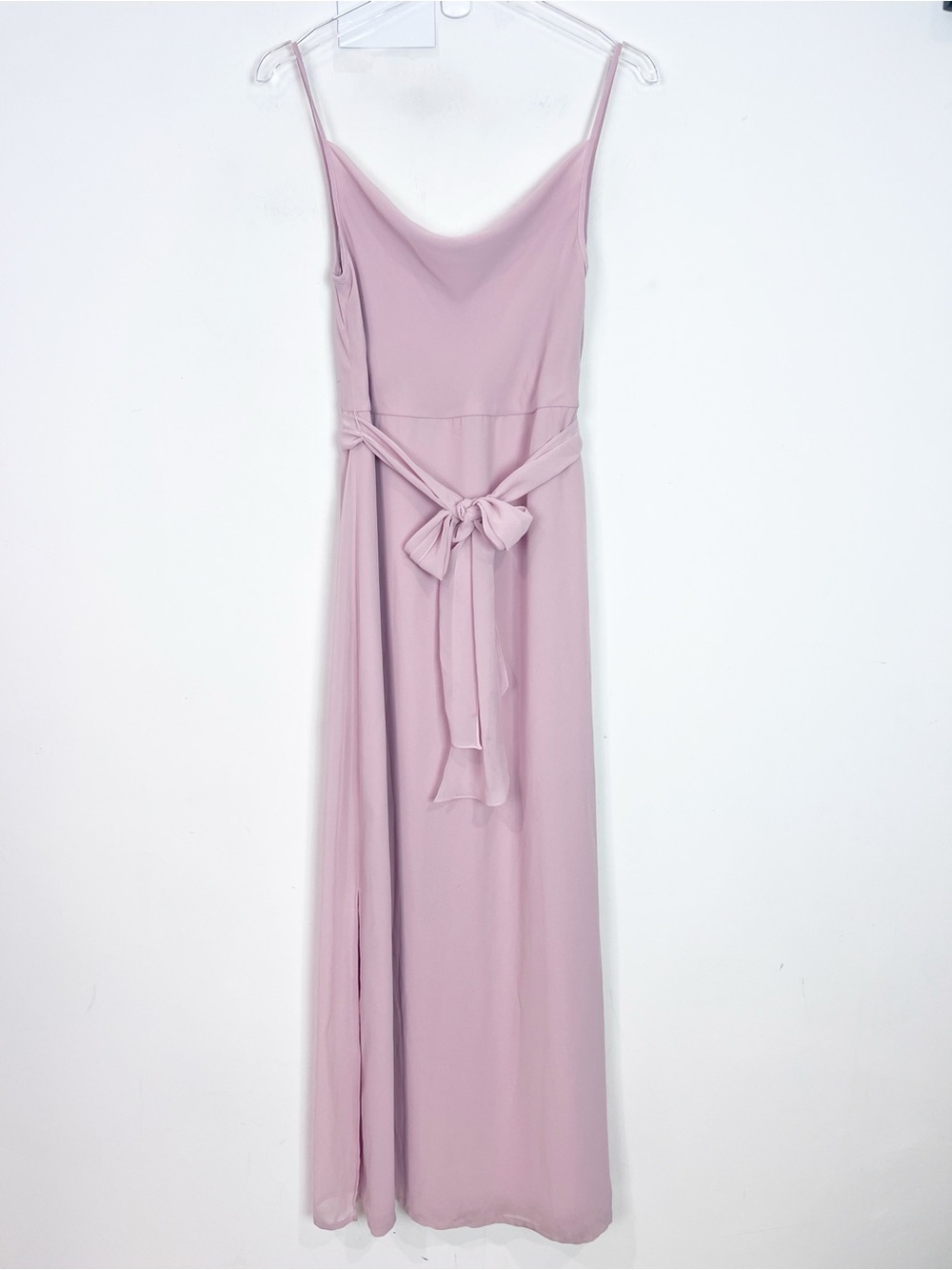 CEREMONY BY JOANNA AUGUST PALE PINK COWL NECK SLEEVELESS FORMAL PROM DRESS SZ XS